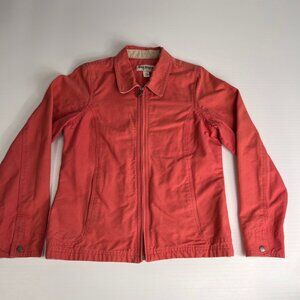 Dri Duck Jacket Women Small Full Zip Canvas Coral Pocket Work Party Hype Core Ex